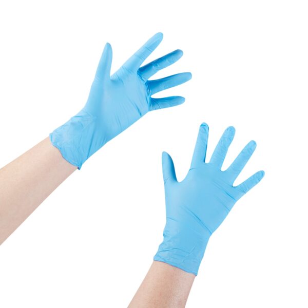 McKesson Confiderm 14-684 Small Nitrile Exam Gloves with Textured Fingertips, Blue, Non-Sterile, Standard Cuff Length - Image 7