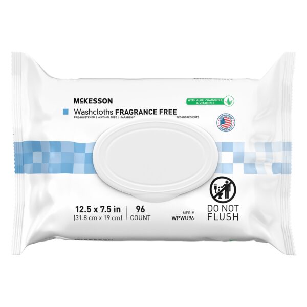 McKesson Personal Cleansing Wipes Unscented, 96 Count * Gentle, Large-Size Pre-Moistened Wipes for Daily Use