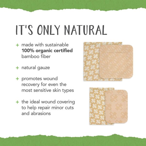Patch* Adhesive Strip Patch* - 2 x 3 Inch and 3 x 3 Inch Bamboo Rectangle and Square Sterile Bandages - Image 3