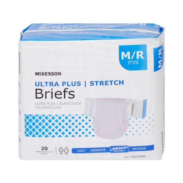McKesson Ultra Plus Stretch Medium Disposable Heavy Absorbency Incontinence Brief - Unisex Adult - Image 6