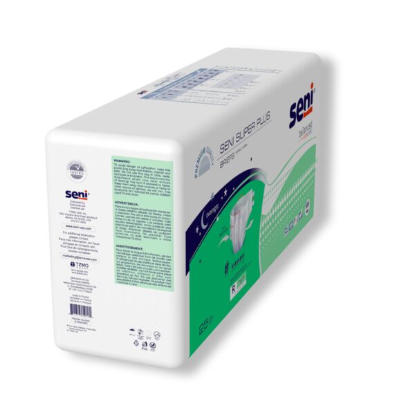 Seni Super Plus Regular Disposable Incontinence Brief for Heavy Absorbency - Unisex Adult Incontinence Underwear (Part No. S-RE25-BP1) - Image 7