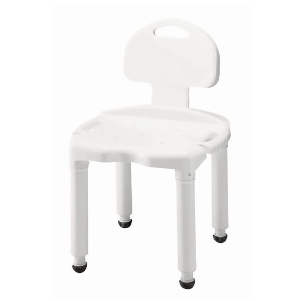Carex Bath Bench with Backrest and 21-Inch Seat Width - Supports up to 400 lbs