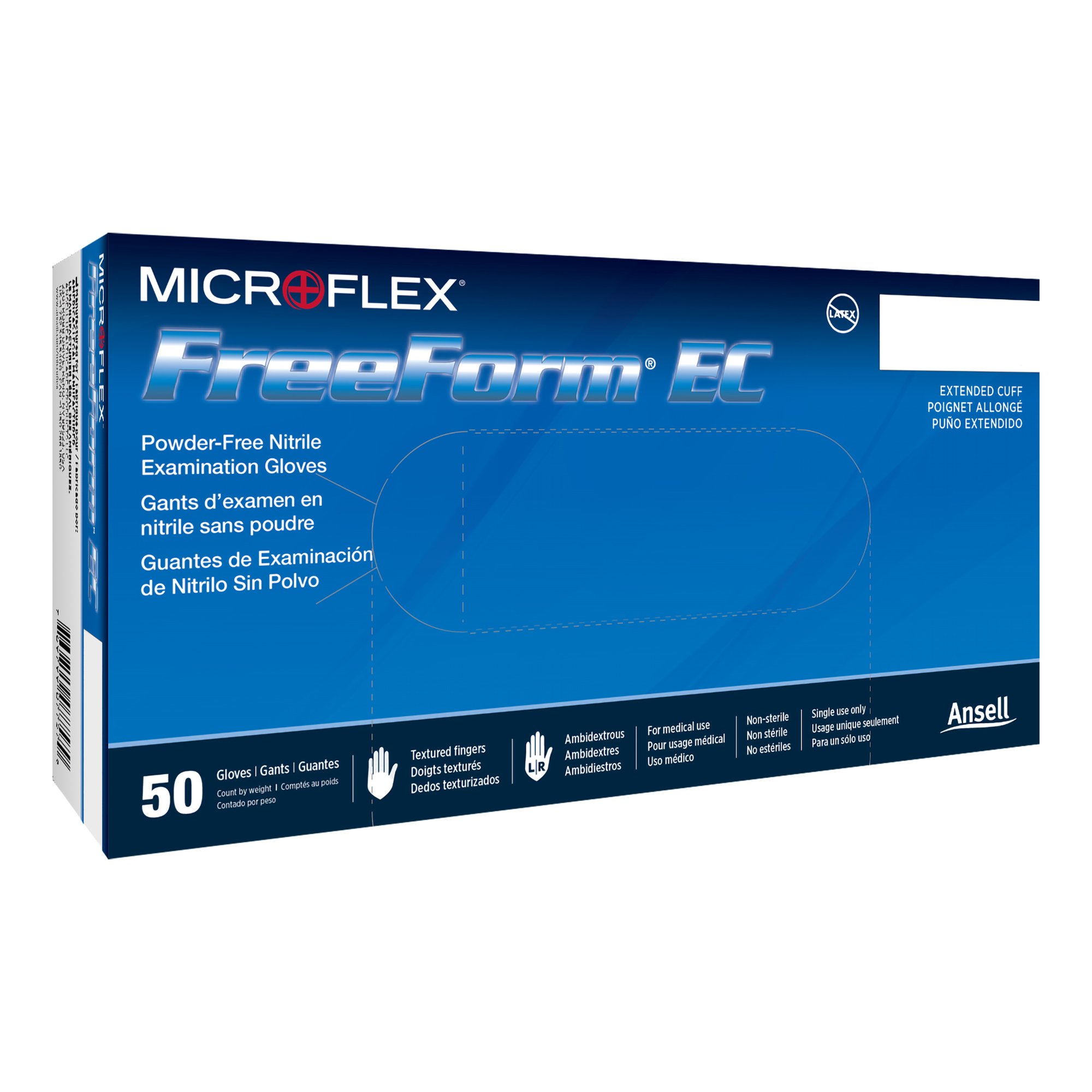 FreeForm EC Medium Nitrile Exam Gloves with Extended Cuff by Brand * Part FFE-775-M