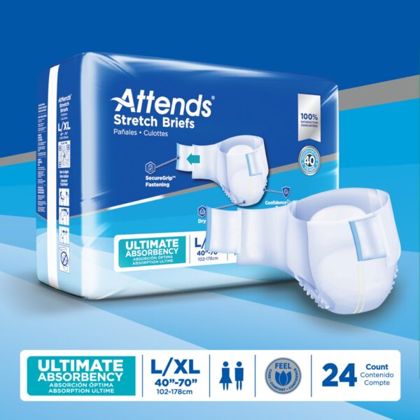Attends Unisex Adult Incontinence Brief DDSLXL * Heavy Absorbency, Size Large to Extra Large - Image 8