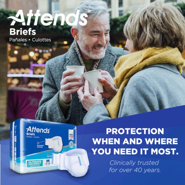 Attends Advanced Medium Unisex Adult Incontinence Brief with SecureGrip Fastening and Dry-Lock Core - Image 10