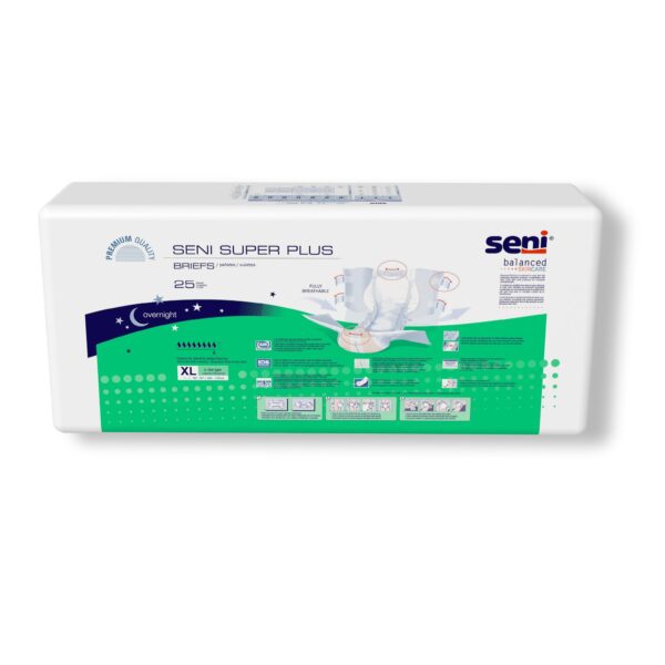 Seni Super Plus X-Large Unisex Adult Incontinence Brief - Heavy Absorbency with Breathable Outer Layer - Image 8