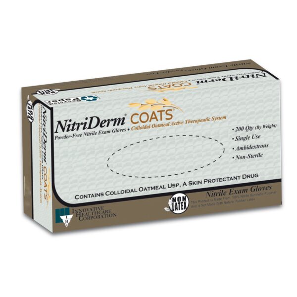 Exam Glove NitriDerm COATS Medium NonSterile Nitrile Exam Gloves by Coats, 9.5 Inch, Fully Textured, White - Image 2