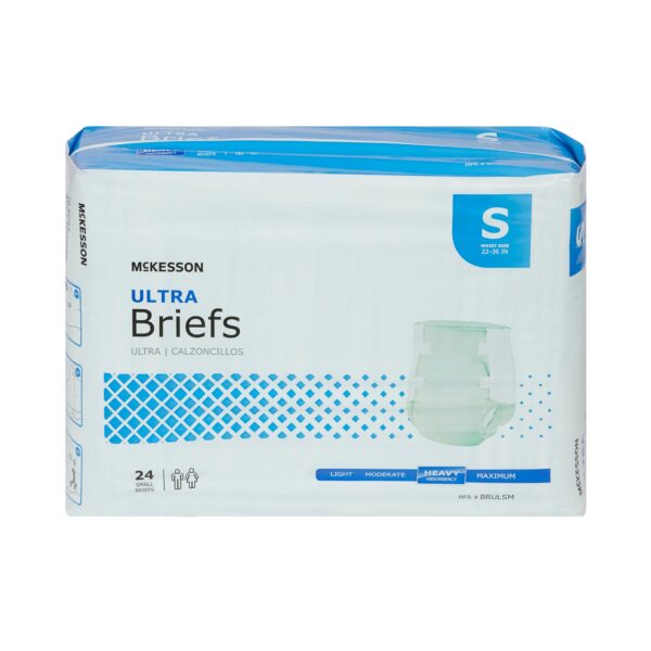 McKesson Ultra Small Unisex Adult Incontinence Brief Part Number BRULSM - Heavy Absorbency, Disposable, 22-36 Inch Waist - Image 6