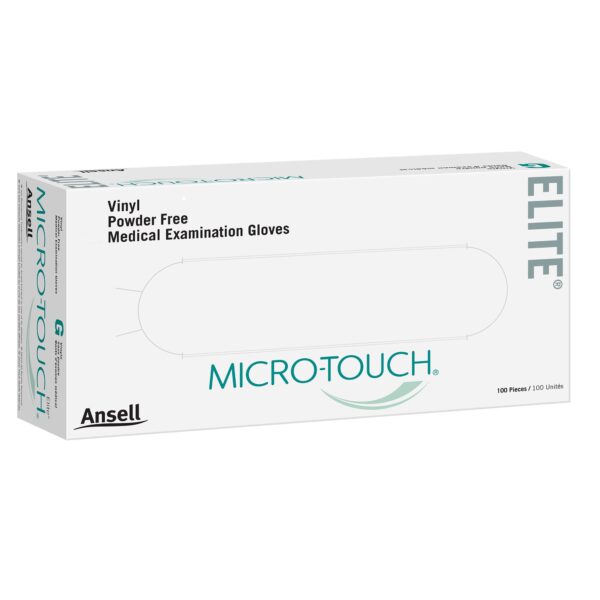 Micro-Touch Elite Ivory Exam Gloves - Medium Non-Sterile Stretch Vinyl with Smooth Finish, Part Number 3092 - Image 2