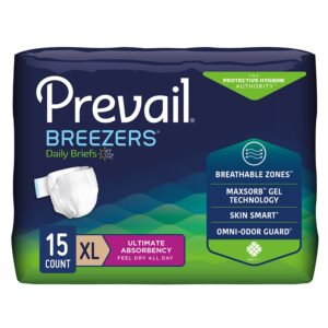 Prevail Breezers X-Large Disposable Heavy Absorbency Incontinence Briefs by Prevail PVB-014/1