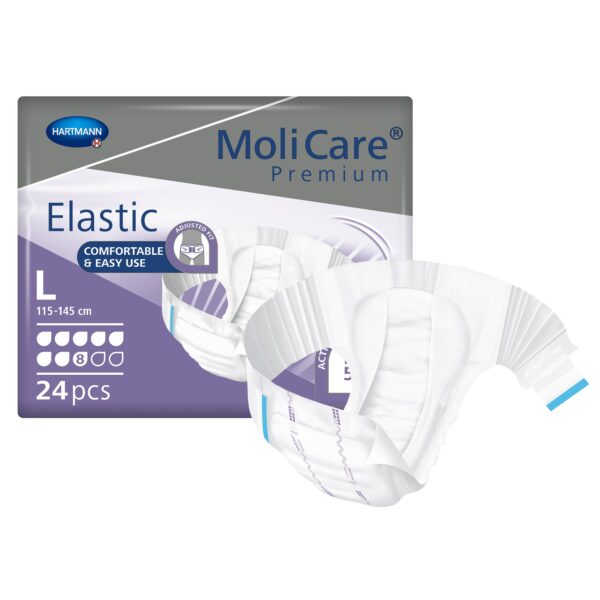 MoliCare Premium Elastic Large Disposable Heavy Absorbency Unisex Adult Incontinence Brief (Part No. 165473)