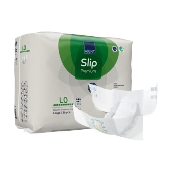 Abena Slip Premium L0 Large Unisex Adult Incontinence Brief with Heavy Absorbency and Repositionable Tape
