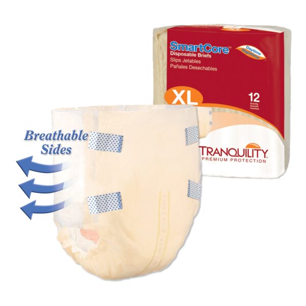 Tranquility SmartCore Unisex Adult Incontinence Brief X-Large - Heavy Absorbency, Waterproof Cloth-Like Exterior - Image 3