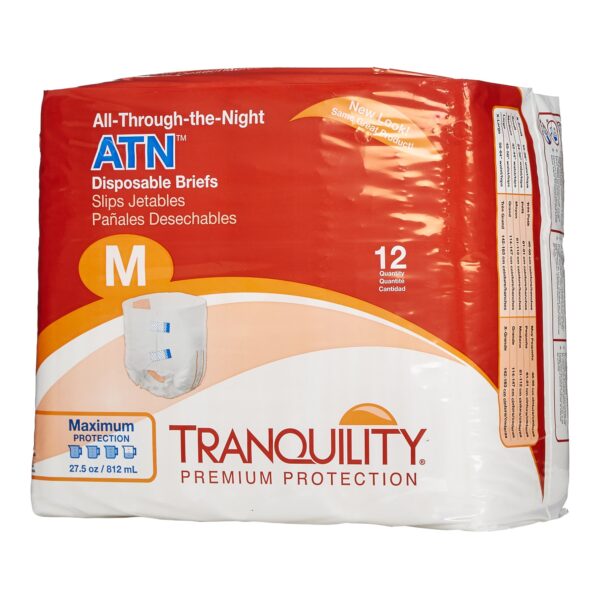 Tranquility ATN Medium Disposable Heavy Absorbency Unisex Adult Incontinence Brief (Part #2185) - Image 4