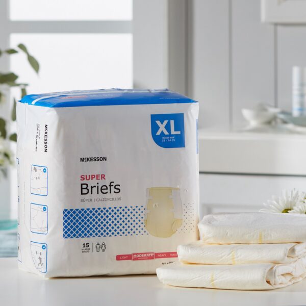 McKesson Unisex Adult Incontinence Brief X-Large - Moderate Absorbency, Disposable - Image 8