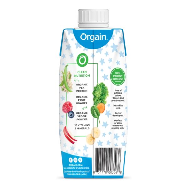 Orgain Kids Plant Protein Pediatric Oral Supplement Vanilla Flavor - 8 oz. Liquid Nutritional Shake - Image 2