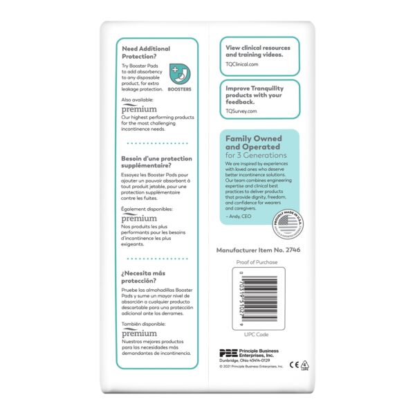 Tranquility Essential Large Unisex Incontinence Brief with Heavy Absorbency - Part 2746 - Image 3