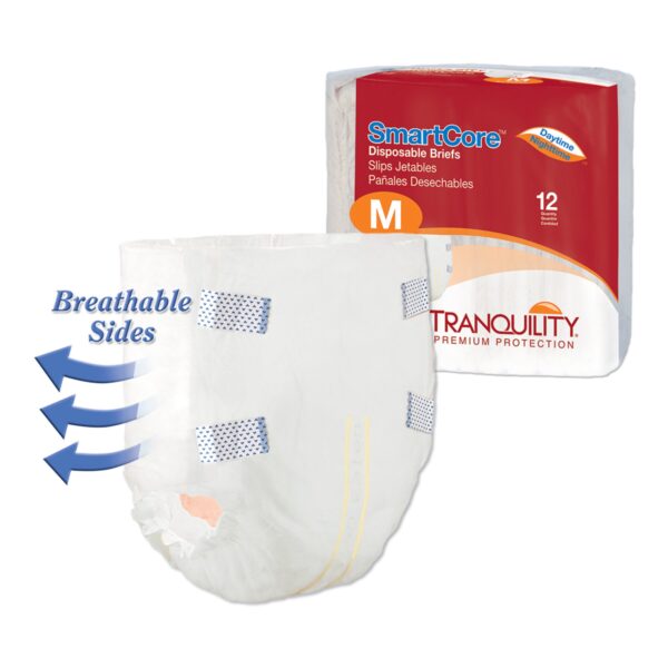 Tranquility SmartCore Medium Unisex Adult Incontinence Brief by TQ-A/P - Heavy Absorbency, Waterproof Cloth-Like Exterior - Image 3