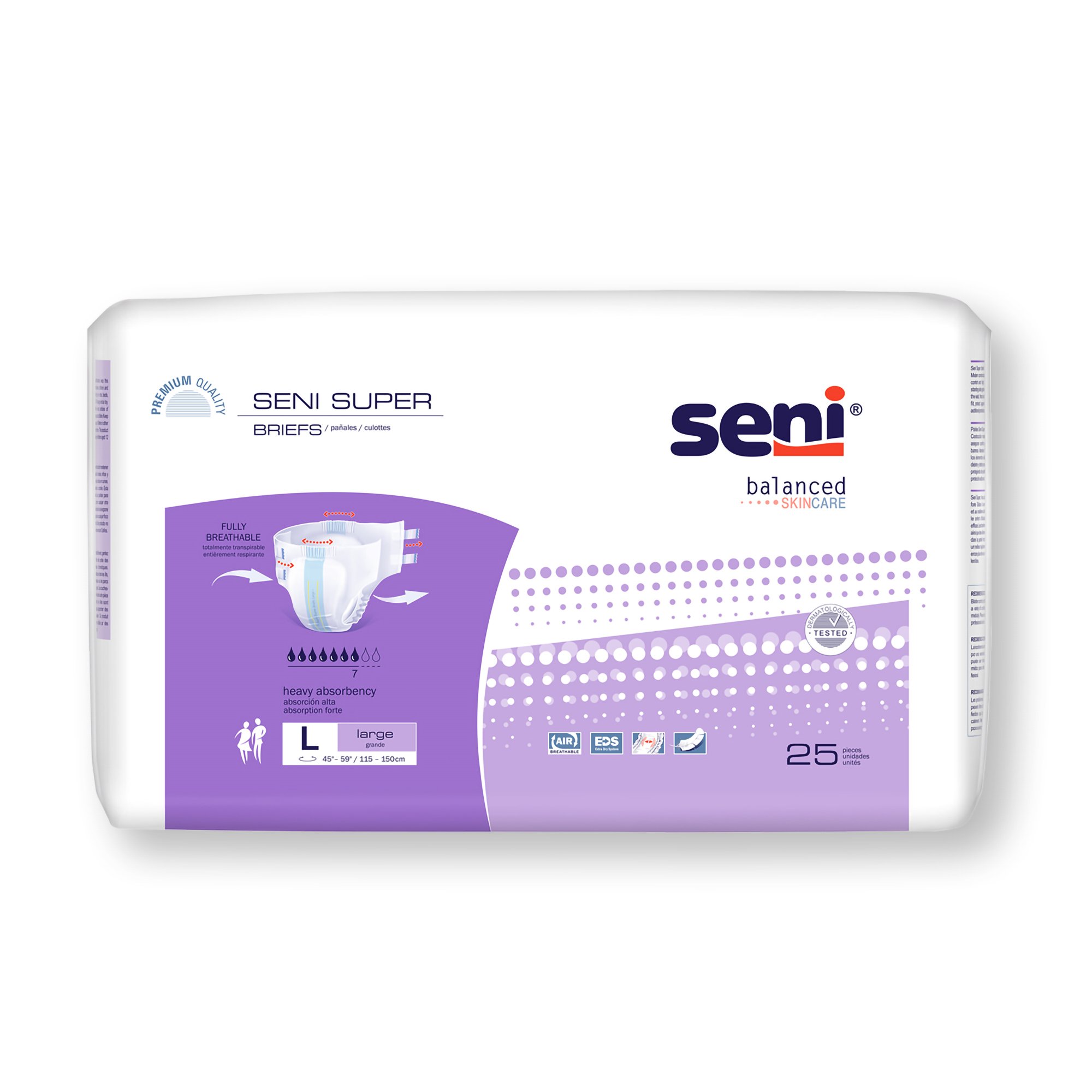 Seni Super Large Unisex Adult Incontinence Brief - Heavy Absorbency, Part Number S-LA25-BS1