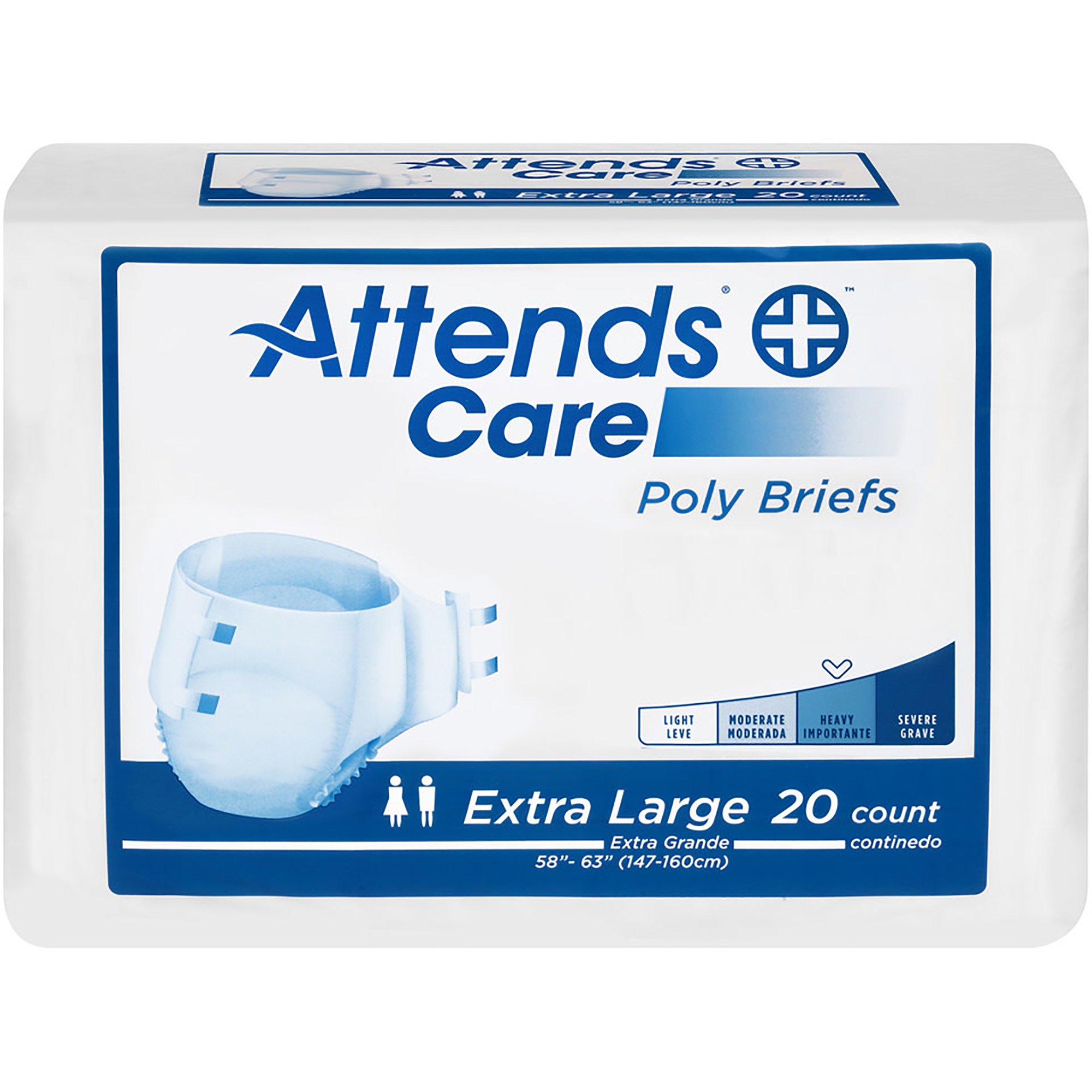 Attends Care X-Large Unisex Adult Incontinence Brief with Heavy Absorbency - Part Number BRHC40
