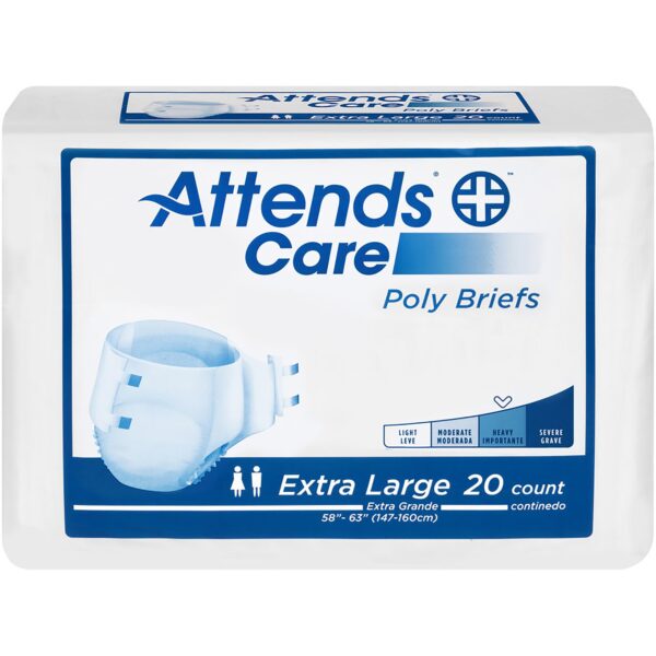 Attends Care X-Large Unisex Adult Incontinence Brief - Heavy Absorbency, Part No. BRHC40