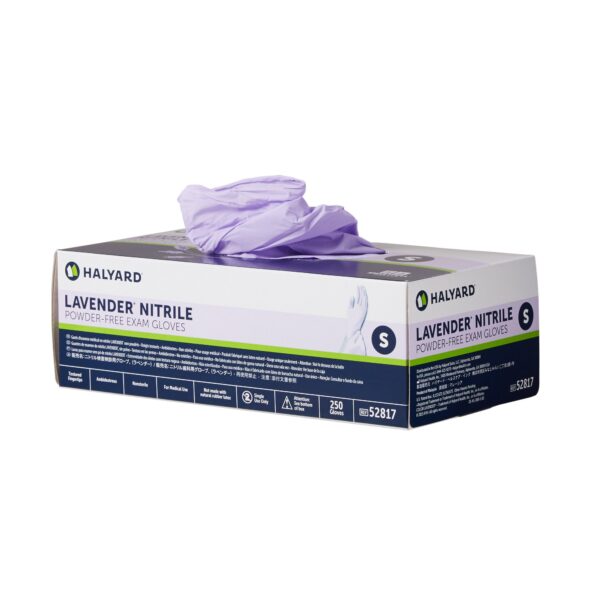 Halyard Lavender Small Nitrile Exam Gloves with Textured Fingertips - Part 52817 - Image 2