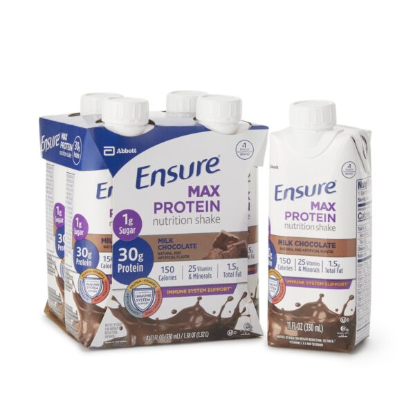 Ensure Max Protein Milk Chocolate Nutrition Shake - 11 oz Reclosable Carton by Abbott (Part No. 66899)