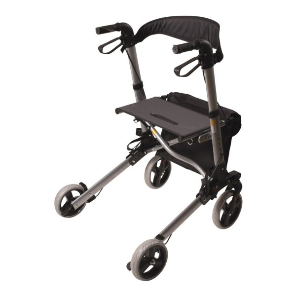 HealthSmart Gateway 4 Wheel Rollator in Titanium Gray * Adjustable Height, Lightweight Folding Aluminum Frame - Image 2