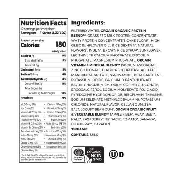 Orgain Kids Pediatric Oral Supplement Vanilla Flavor 8.25 oz Nutritional Shake - Organic and Ready-to-Use - Image 3