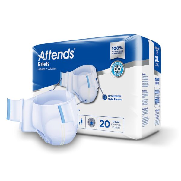 Attends Care Advanced Unisex Adult Incontinence Brief - Extra Large, Heavy Absorbency, Part DDP40 - Image 2