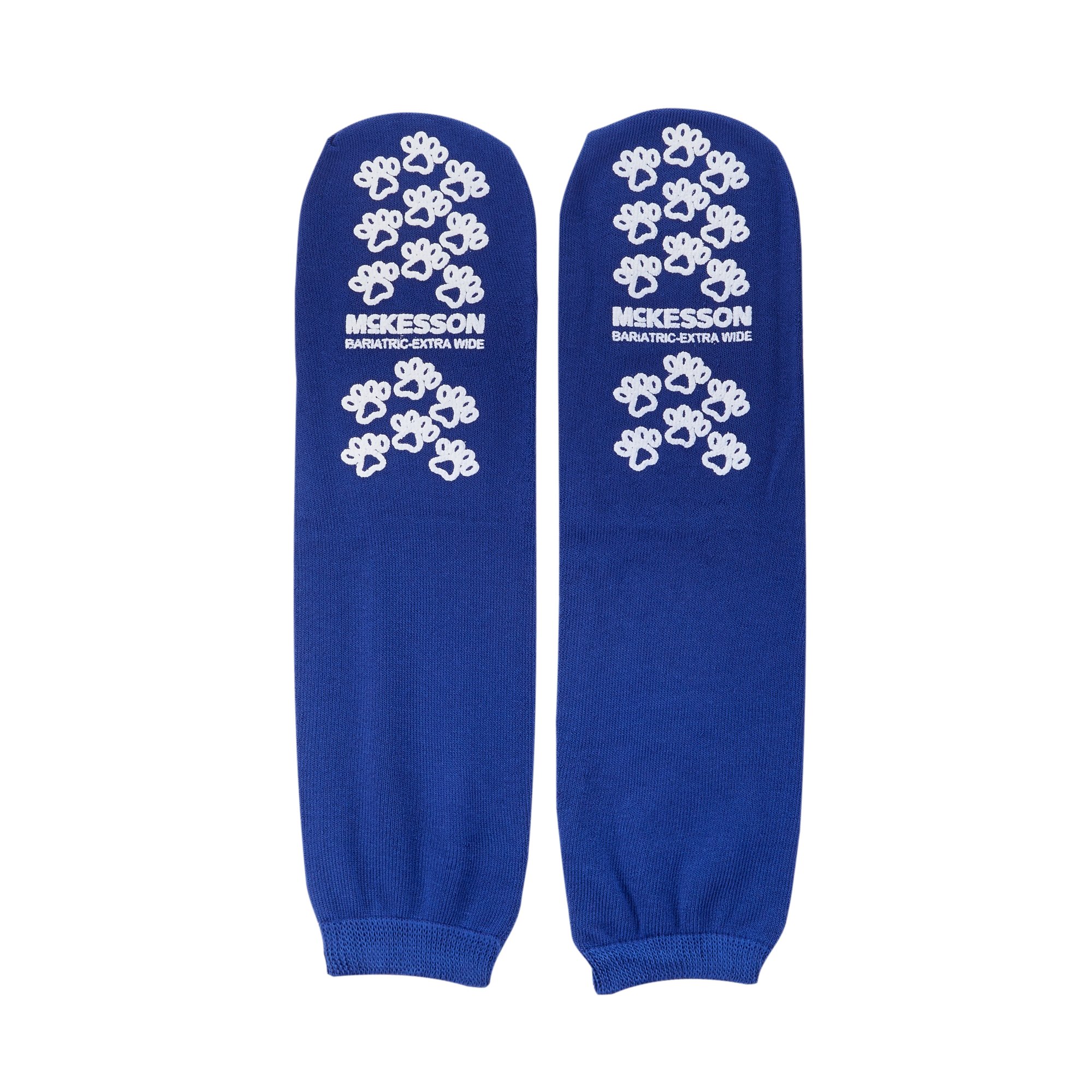 McKesson Terries Unisex Adult Bariatric X-Wide Slipper Socks - Double Tread for Secure Comfort in Royal Blue