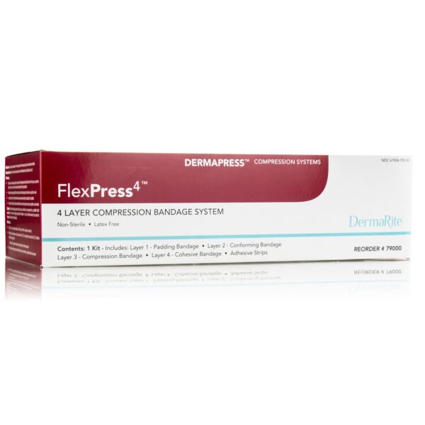FlexPress4 4-Layer Compression Bandage System by Smith & Co. * Self-Adherent, Tan/White, Standard Compression for Edema & Venous Leg Ulcers - Image 2