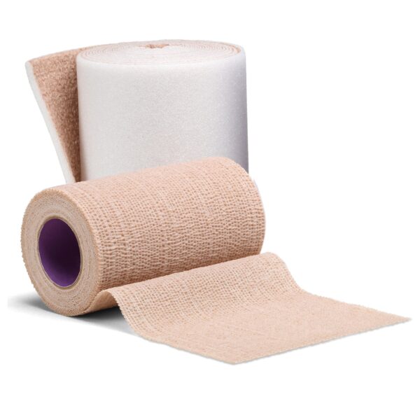 3M Coban 2094XL Two-Layer Compression Bandage System - 4 Inch x 3-4/5 Yard & 4 Inch x 6-3/10 Yard Self-Adherent Tan Bandage for Medical Compression Therapy - Image 2