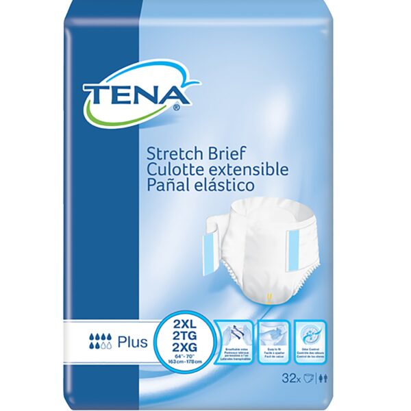 TENA Stretch Plus 2X-Large Unisex Adult Incontinence Brief - Moderate Absorbency - Image 2