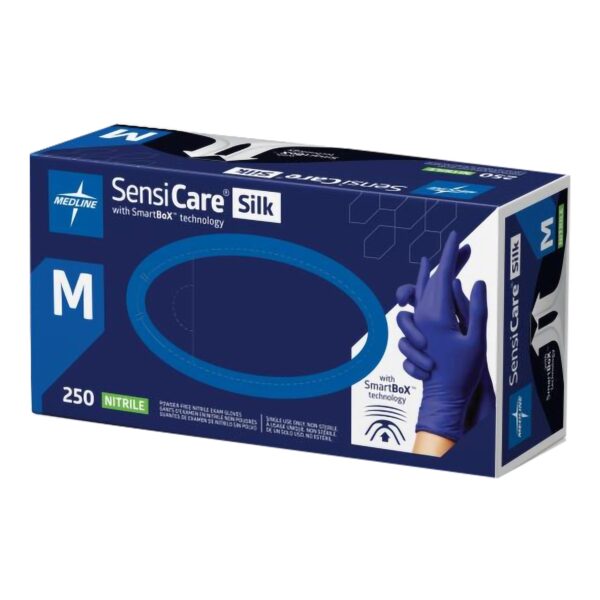SensiCare Silk MDSXB7585 Medium NonSterile Nitrile Exam Gloves with Textured Fingertips and Standard Cuff Length - Image 3
