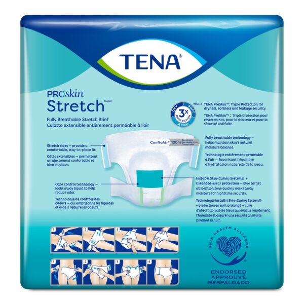 TENA ProSkin Stretch Super Medium Unisex Incontinence Brief - Heavy Absorbency with Triple Protection - Image 3