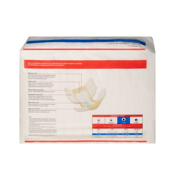 Unisex Adult Incontinence Brief Wings by Super Quilted, Part No. 87085 - Heavy Absorbency, X-Large - Image 2
