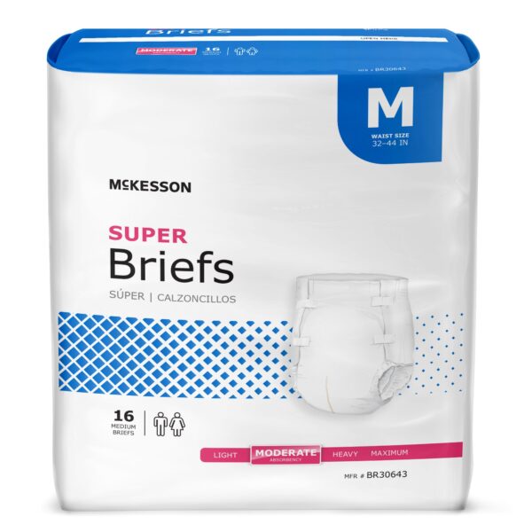 McKesson Unisex Adult Incontinence Brief Medium - Moderate Absorbency, Part BR30643