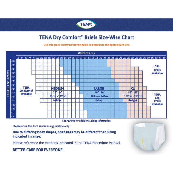 TENA Dry Comfort Unisex Adult Incontinence Brief, Large, Moderate Absorbency - Part 67430 - Image 2
