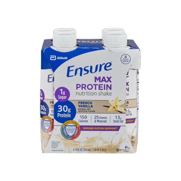 Ensure Max Protein French Vanilla Nutrition Shake by Abbott, 11 oz Reclosable Carton - Image 2