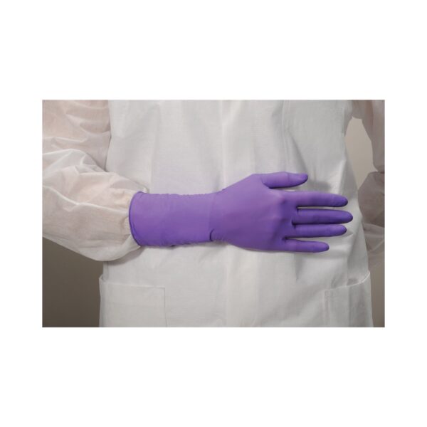 Halyard Purple Nitrile-Xtra X-Large Exam Gloves with Textured Fingertips and Extended Cuff - Image 2