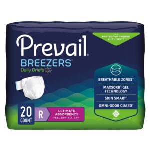 Prevail Breezers Regular Disposable Heavy Absorbency Incontinence Briefs by Prevail PVB-016/1