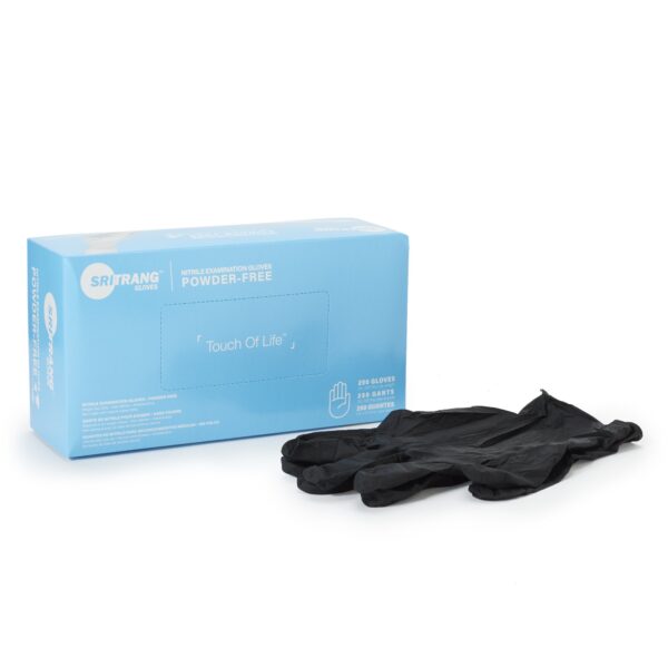 Touch of Life Extra Large Black Nitrile Exam Gloves * Textured Fingertips, Chemo Tested