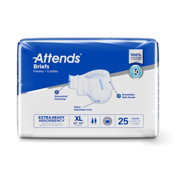 Attends Care Advanced Unisex Adult Incontinence Brief X-Large DDP40100 - Image 3