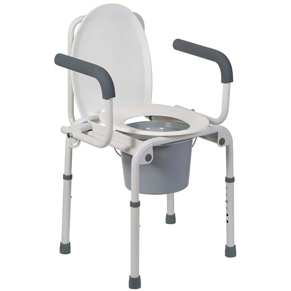 Mabis Drop Arms Steel Frame Commode Chair with 14-Inch Seat and 250 lbs. Capacity - Part Number 520-1213-1900 - Image 3