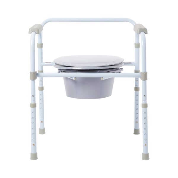 McKesson 3-in-1 Commode with Steel Frame and Adjustable Height - Fixed Arms, 13-3/4 Inch Seat Width, Supports Up to 350 lbs - Image 2