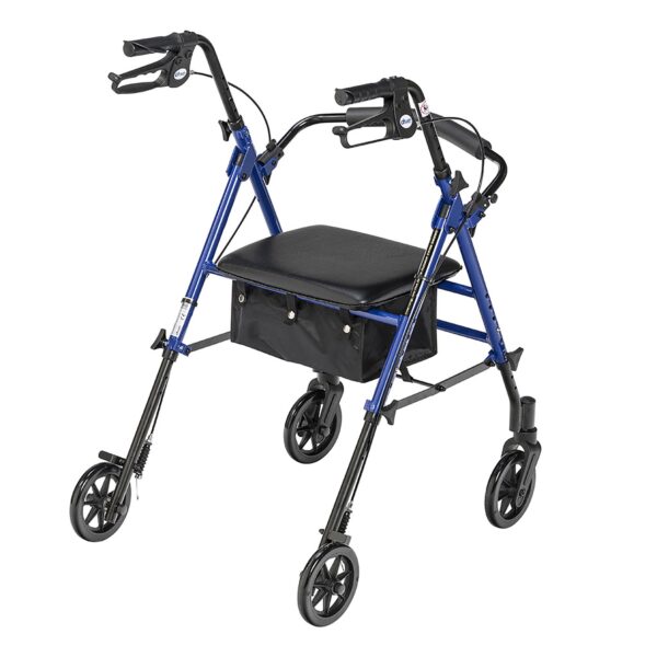 4 Wheel Rollator Drive Blue Adjustable Height Folding Aluminum Frame - RTL10261BL by [Brand Name] - Image 2
