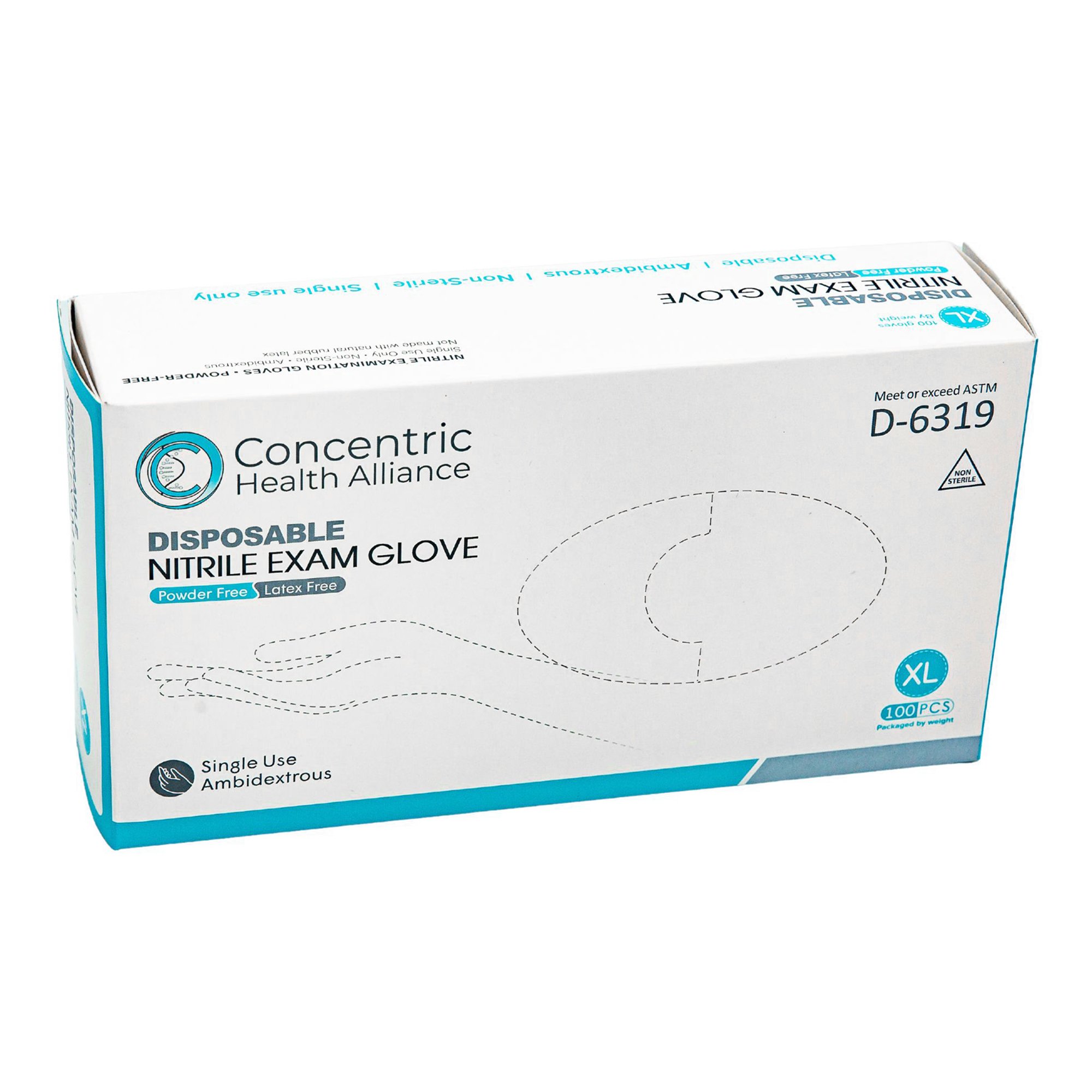 Concentric X-Large NonSterile Nitrile Exam Gloves by Brand - Part 09112876778