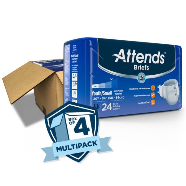 Attends Unisex Youth Incontinence Brief Small - Heavy Absorbency, DD10 - Image 8