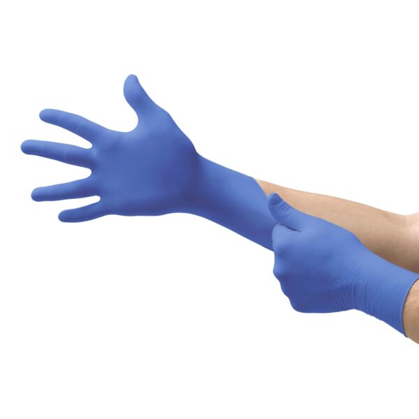 Nitrile Exam Gloves by Cobalt, Model N213, X Large, Fully Textured, 9-inch Length - Image 2